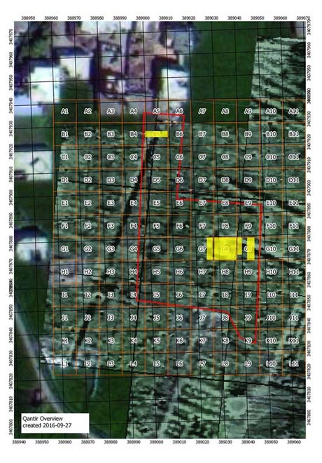 Result of a magnetic survey carried out at the site.