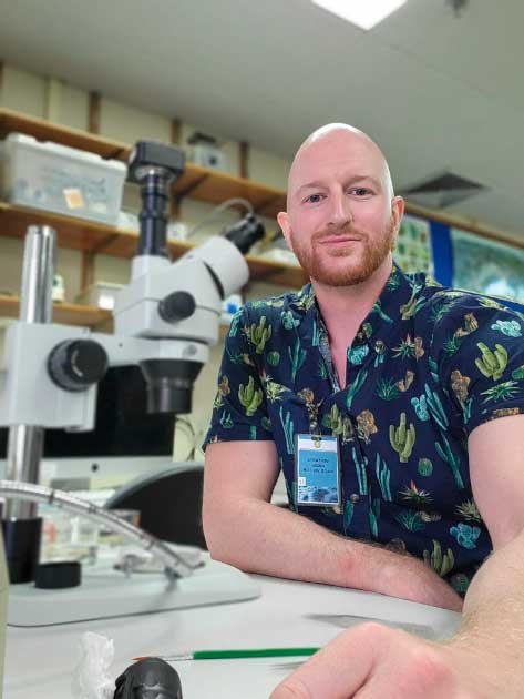 Reuben Shipway of the University of Plymouth sounded the alarm that shipworms were destroying the shipwreck tentatively identified as Captain Cook’s Endeavour. (University of Plymouth)