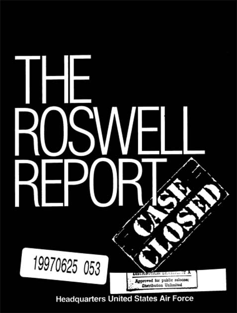 La portada del Informe Roswell – Caso Cerrado.  (Dominio publico)