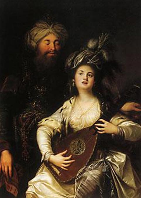 Roxelane und der Sultan (Roxolena and the Sultan). (1780) by Anton Hickel.