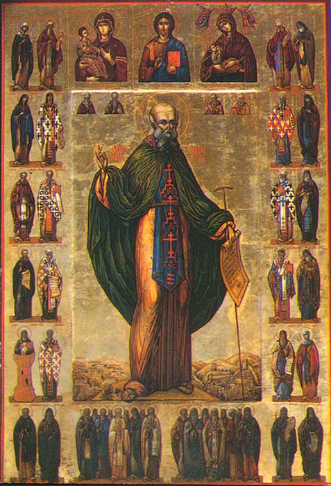Medieval icon of Saint Sabbas the Sanctified.
