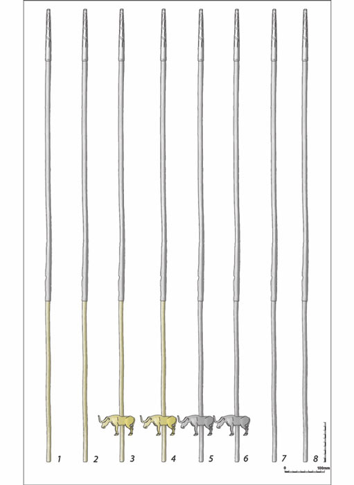 Schematic drawing of the gold and silver tubes found in the Maikop kurgan, now believed to be the oldest drinking straws discovered to date. (V. Trifonov / Antiquity Publications Ltd)