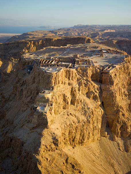 Seige of Masada Aerial view of Masada in the Judaean Desert, Modern Israel