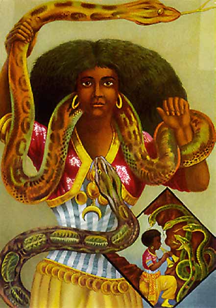 Simbi is one of the many Voodoo Loa and her powers can be over water, plants, or sorcery in Haitian Voodoo religion. (Public domain)