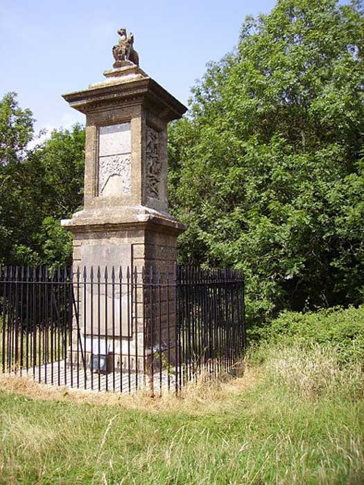 Sir Bevil Grenville's Monument, Landsdown Hill, near Bath, Somerset, England.
