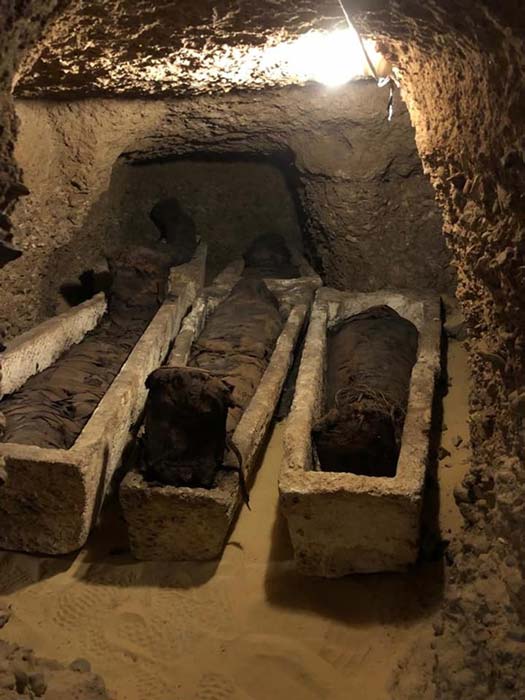 Some of the mummies were found inside stone sarcophagi.