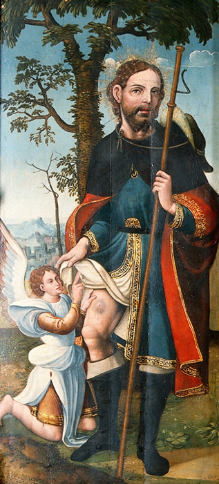 St Roch. Oil painting by Santa Cruz. 