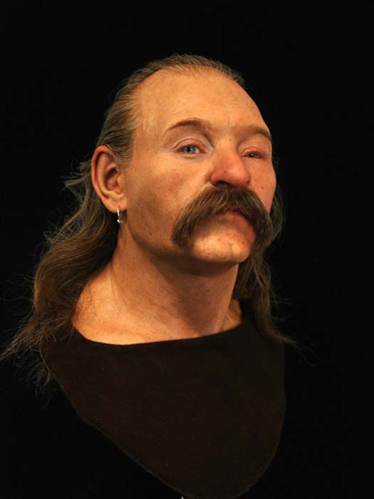 Stafford Road man, Dark Ages, at the Reconstruction Exhibition. (Royal Pavilion & Museums; Brighton & Hove)