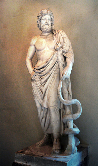 Statue of Asclepius, exhibited in the Museum of Epidaurus Theatre. (CC BY-SA 3.0)