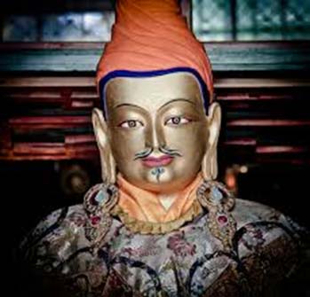 Statue of Songtsen Gampo in the temple on the tomb of Songtsen Gampo, Chongye-Yarlung Valley of Kings, Tibet