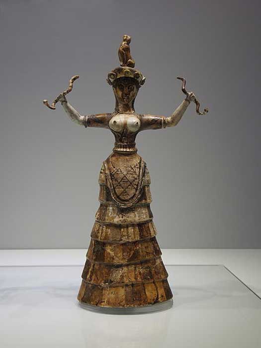 Statue of a Minoan snake goddess.