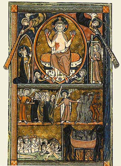 The Day of Judgement or ‘Doomsday’ after which Domesday Book may have been named. From a late 13th-century psalter BL Additional MS 38116 f.1v. (British Library/The National Archives)