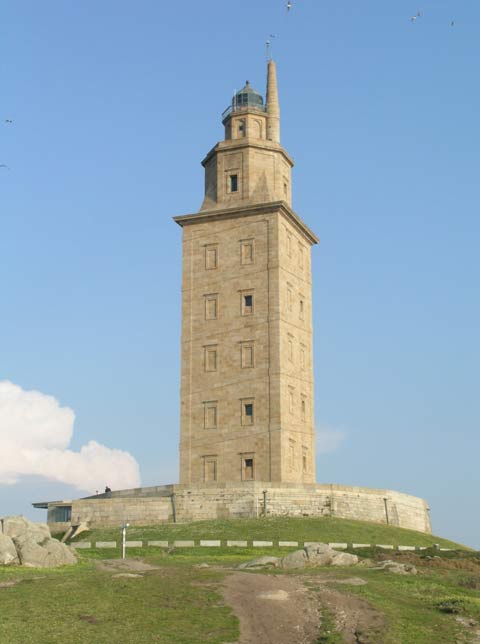 The Hercules tower at the beginning of sunset.