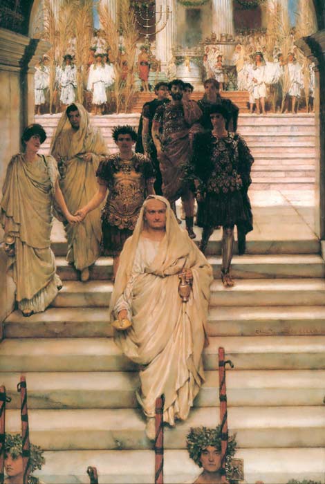 The Triumph of Titus, the composition suggests a love affair between Titus and Domitian's wife Domitia Longina. (artrenewal.org / Public Domain)