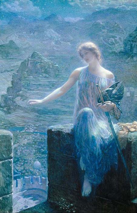 ‘The Valkyrie's Vigil’ by Edward Robert Hughes.