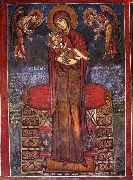 The Virgin Mary, seen here in a Byzantine icon, was especially important to Heraclius and his subjects.  (Andreas und Judith A. Stylianou / Public Domain)