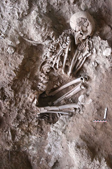 The dry bones from Raqefet Cave. (Reuveny / CC BY-SA 3.0)