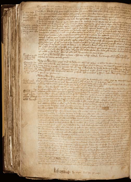 The register that details the story of Joan of Leeds. (York Archbishops' Register)