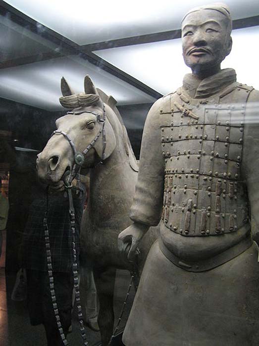 The terracotta soldier and his terracotta horse are two of the statues on loan to museums in the USA.
