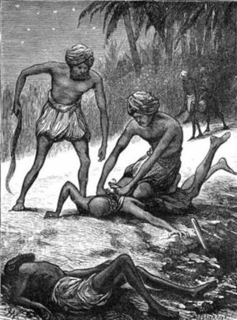 Thuggees typically strangled their victims during the night. Image from ‘Confessions of a Thug’ (1839) by Philip Meadows Taylor. (Public domain)