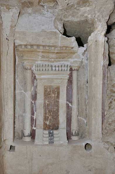 Tombstone with painted false door relief found at Al-Abd, Egypt (Ministry of Antiquities)