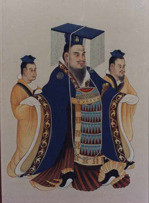 Традиционен портрет на император Ву от Хан, за който се твърди, че е погребан в гробната могила Маолинг.  (Публичен домейн)