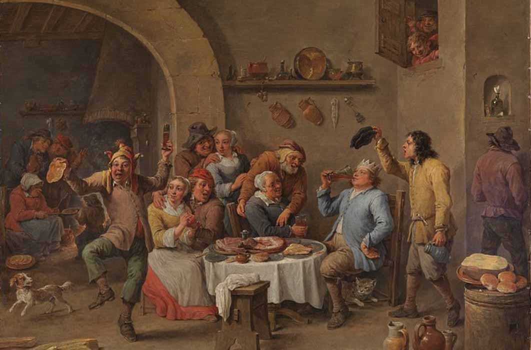 Twelfth Night (The King Drinks) by David Teniers c. 1634–1640 (Public Domain)