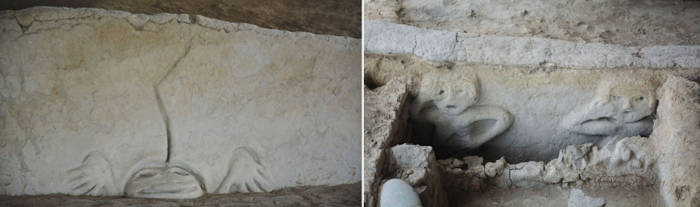 ncient clay toad representations and humanized toad relief found at Vichama, symbolizing water and life regeneration.