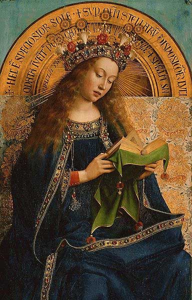 The Virgin Mary from the Ghent Altarpiece – called “The adoration of the lamb” (1432) by Jan van Eyck.