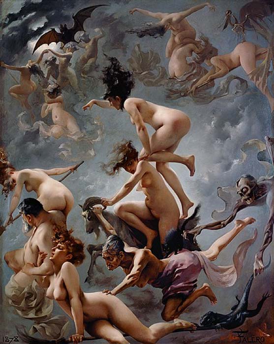“Walpurgisnacht. Der Aufbruch der Hexen” (Walpurgis Night. The Departure of the Witches) (1878) by Luis Ricardo Falero. (Public Domain)