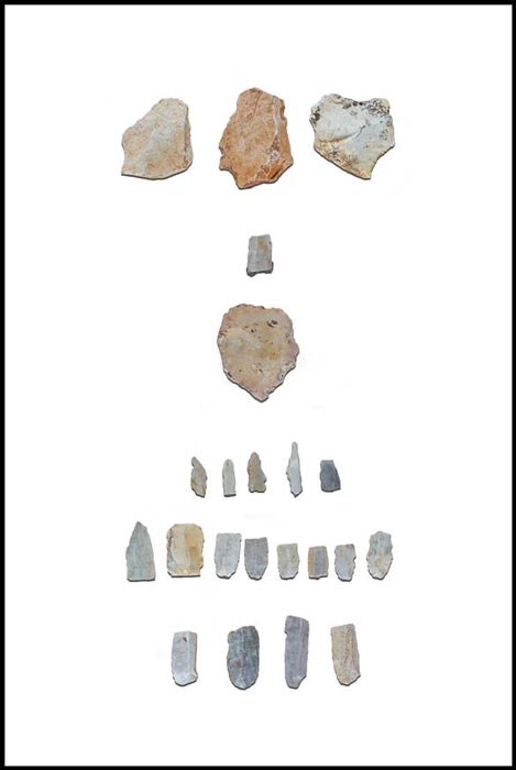 Un análisis de taburetes de piedra lítica encontrados en el sitio paleolítico bien conservado de Xiamabei en el norte de China fue inusual debido a su pequeño tamaño y finura y la forma en que se usaron. Esta imagen representa herramientas líticas epipaleolíticas que incluyen raspadores. (WH_Fotos/Adobe Stock)