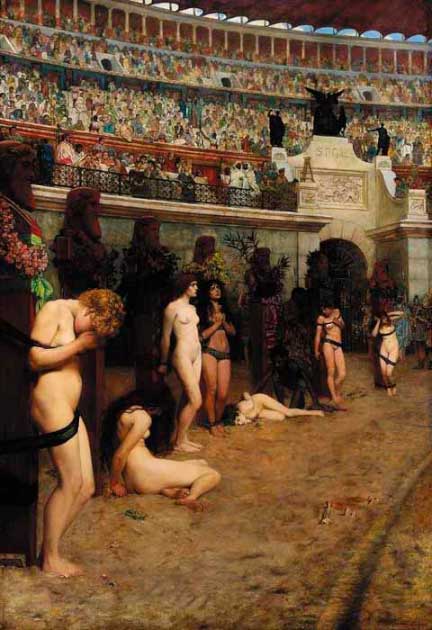 The ancient Romans invented some curious and cruel forms of execution, including damnatio ad bestias, whereby criminals were tied to a pole for savage animals to kill. (Public domain)