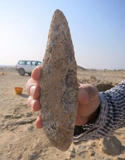 An artifact found during excavations at the Marawah Island sites.