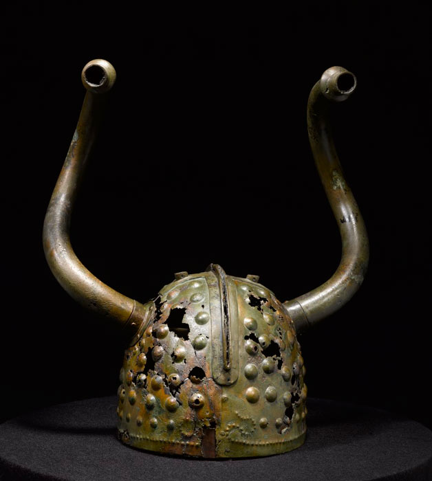 La parte posterior del casco con cuernos danés que se muestra arriba. (Nationalmuseet / CC BY-SA 3.0)