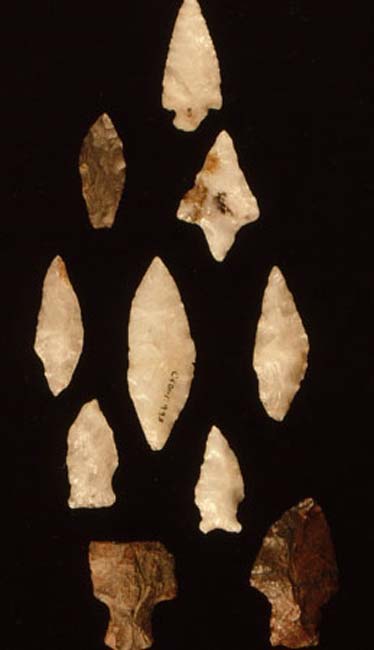 The basic sequence of projectile points found at the Oxbow site, New Brunswick.