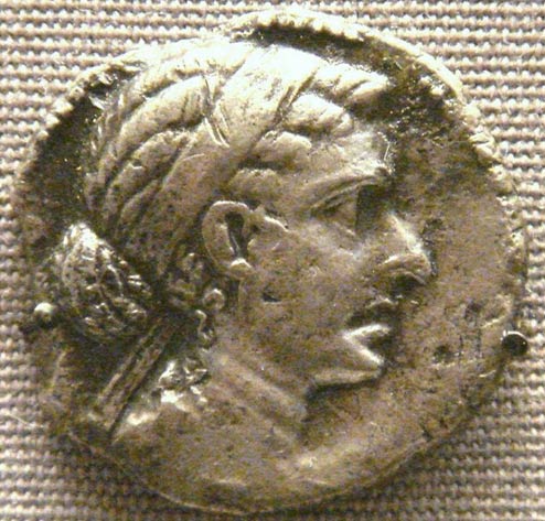 A bronze coin depicting Cleopatra, representational image only