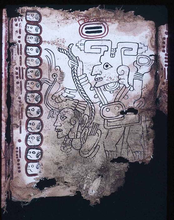 The captive on page 9 of the Grolier Codex.