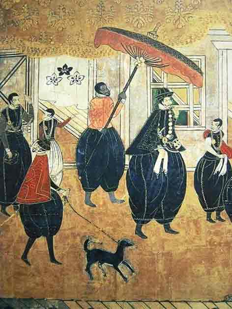 17th century Japanese painting depicting a group of Portuguese foreigners. (Public Domain)