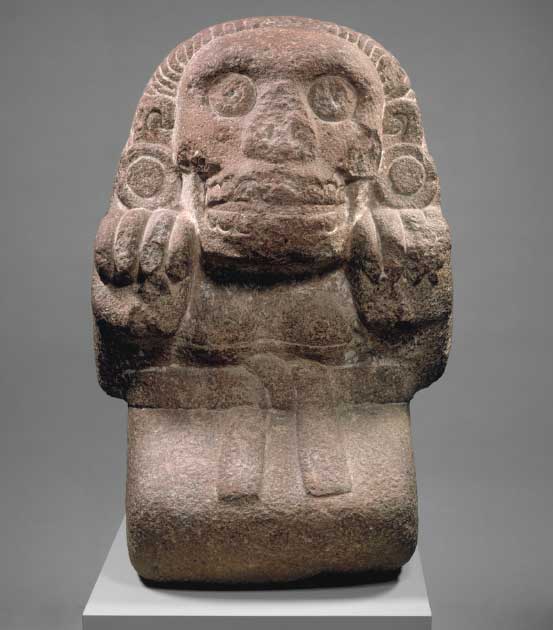 A figure of a cihuateotl, the spirit of an Aztec woman who died in childbirth. (CC0)  In Aztec mythology, the Cihuateteo were the malevolent spirits of women who died in childbirth. A cihuateotl was depicted as a fearsome figure with clenched, claw-like fists, macabre, bared teeth and gums and aggressive poses.