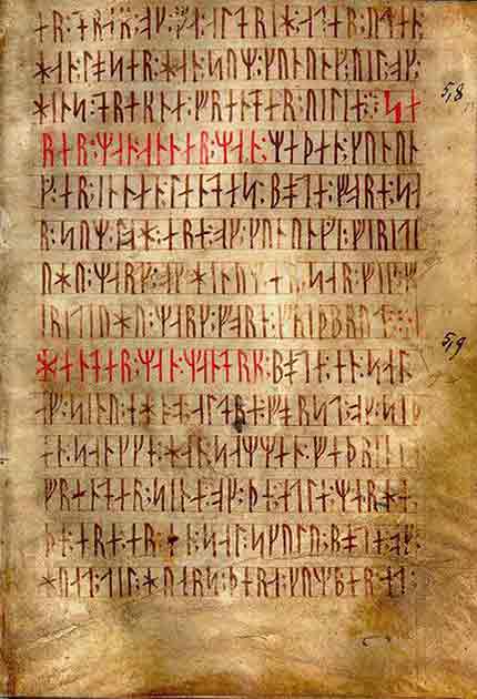 Codex Runicus, a vellum manuscript from approximately 1300 AD containing one of the oldest and best-preserved texts of the Scanian Law, is written entirely in runes. (Public Domain)