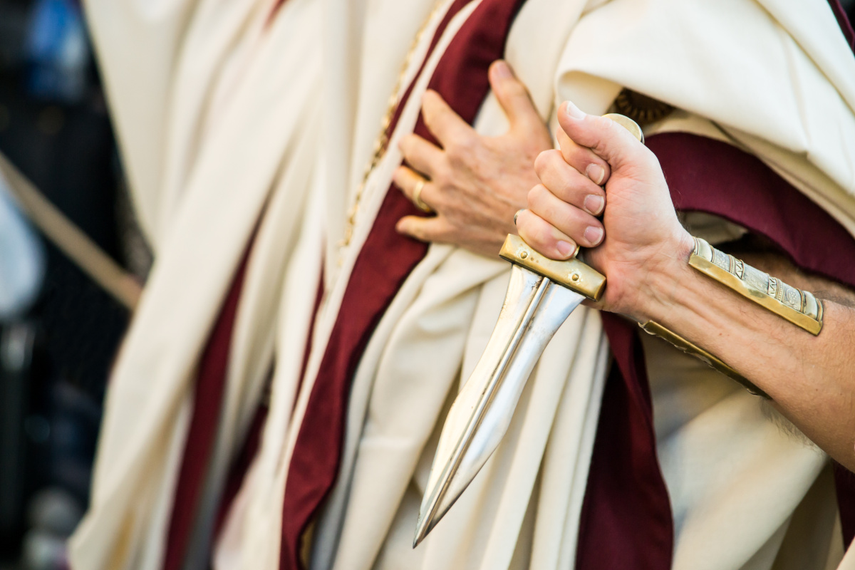 The assassination of Caesar on the Ides of March