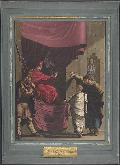 Daniel interpreta el sueño de Nabucodonosor por Franz von Hauslab el Joven (1815) Museo Metropolitano de Arte (dominio público)