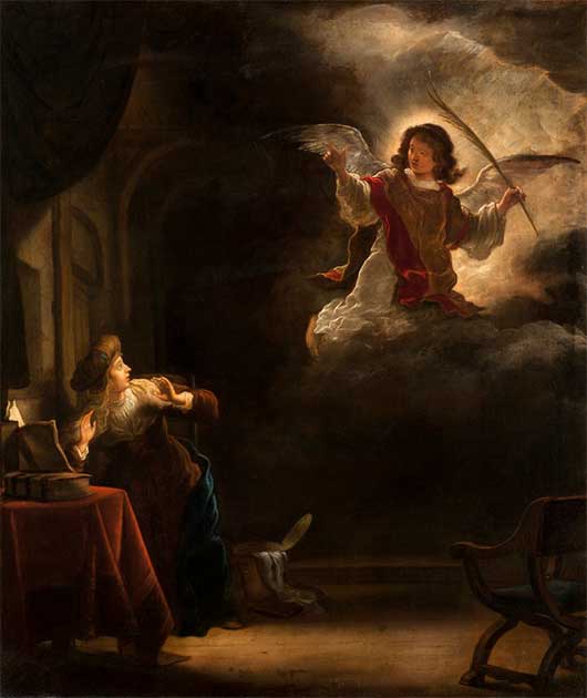 Una representación de la Anunciación a María por Salomon Koninck, 1655. (Museo Hallwyl, dominio público)
