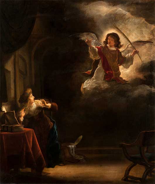 A depiction of the Annunciation to Mary by Salomon Koninck, 1655. (Hallwyl Museum, Public Domain)