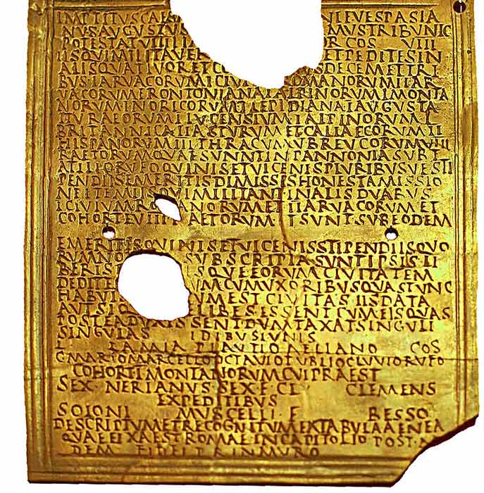 Another example of a Roman military diploma from 80 AD, in Austria’s Carnuntum Museum collection. (MatthiasKabel / CC BY-SA 3.0)