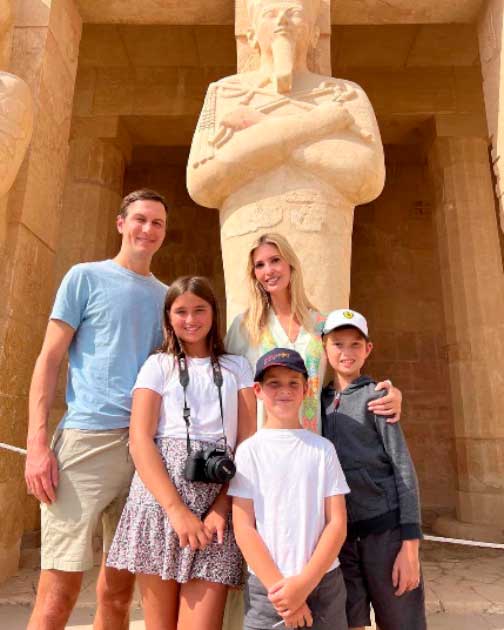 The family at Karnak Temple. (Ivanka Trump/Facebook)