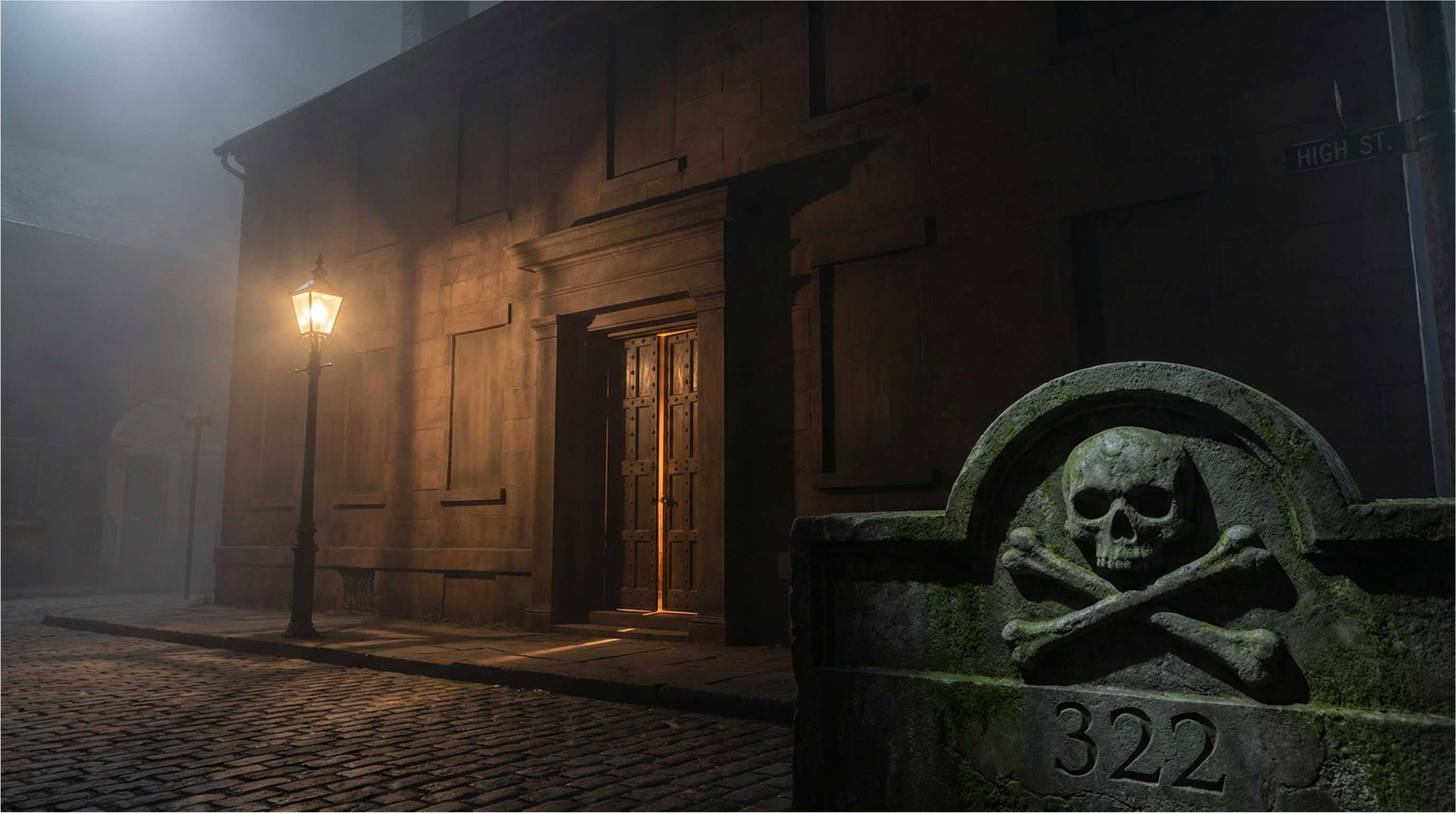The Tomb, the windowless brownstone headquarters of Skull and Bones at Yale University.