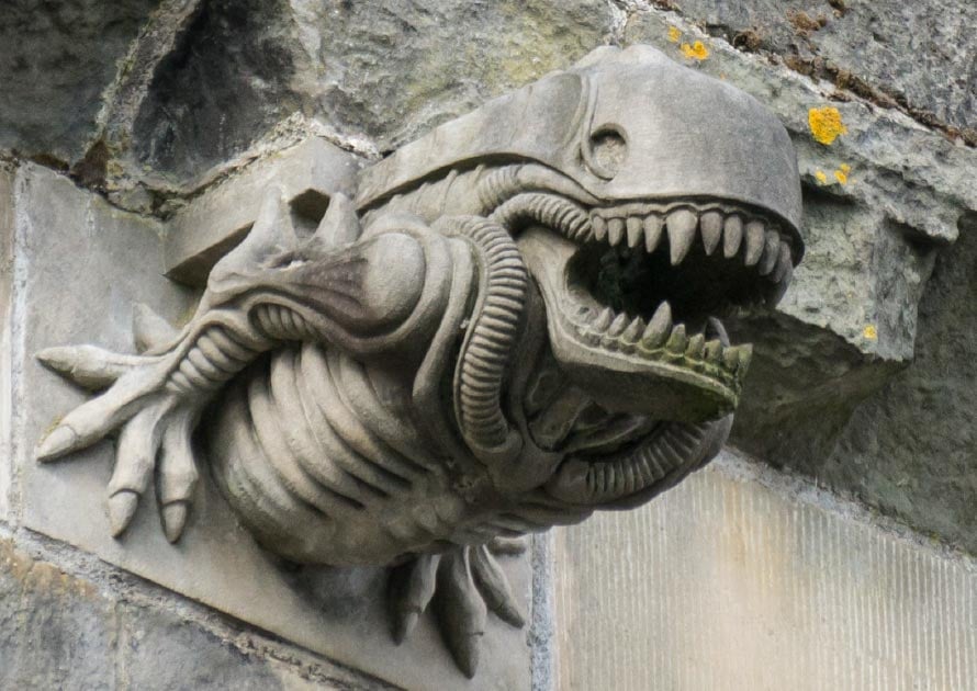 Enigma of Alien Gargoyle Atop Ancient Scottish Church Now Solved