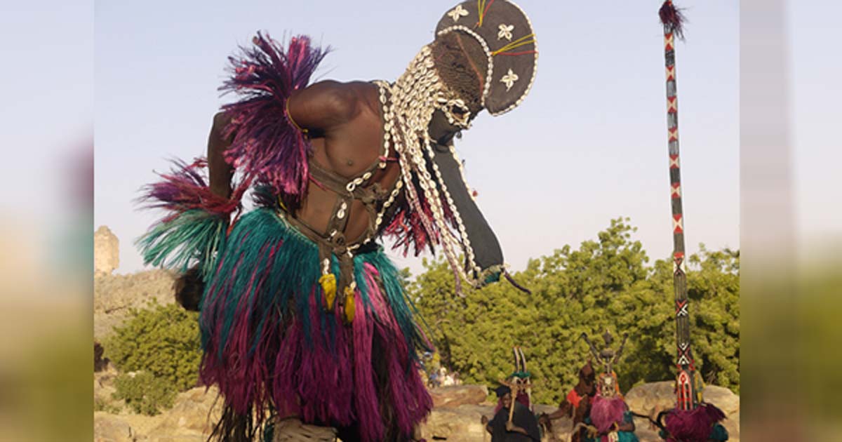 Dogon ritual dance, Mali.