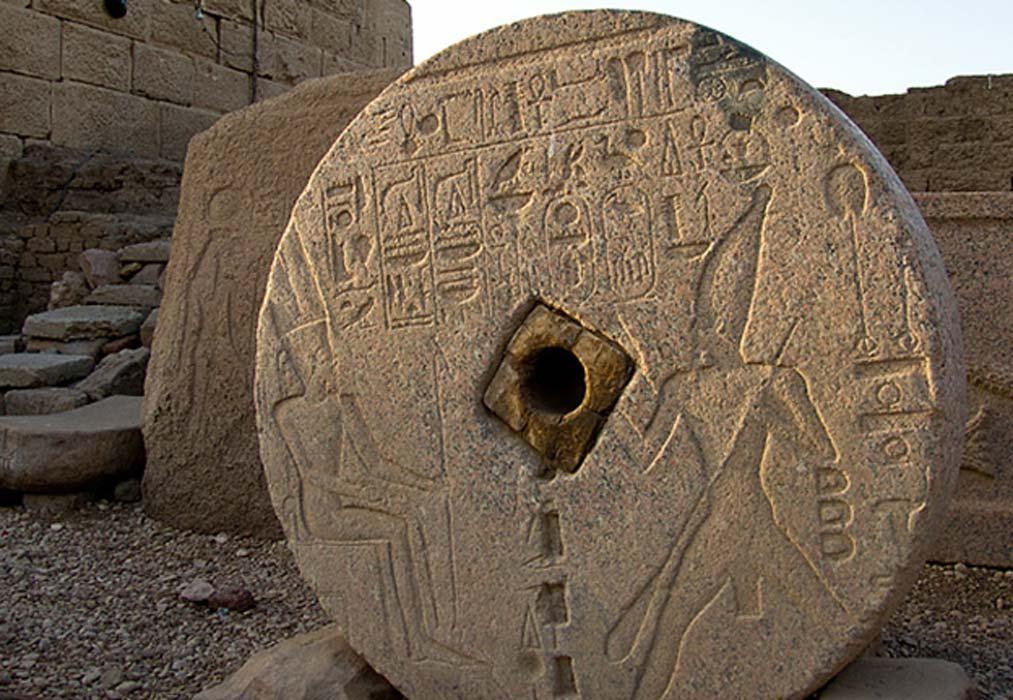 Grinding stone, Dendera Temple, Egypt. 